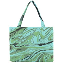 Waves Marbled Abstract Background Mini Tote Bag by Amaryn4rt