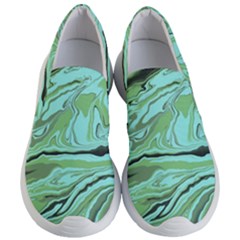 Waves Marbled Abstract Background Women s Lightweight Slip Ons by Amaryn4rt