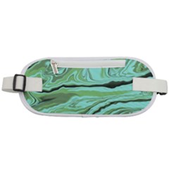 Waves Marbled Abstract Background Rounded Waist Pouch by Amaryn4rt