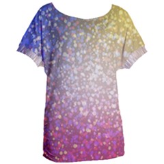 Glitter Particles Pattern Abstract Women s Oversized Tee by Amaryn4rt