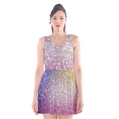 Glitter Particles Pattern Abstract Scoop Neck Skater Dress