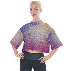 Glitter Particles Pattern Abstract Mock Neck Tee by Amaryn4rt