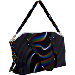 Rainbow Waves Art Iridescent Canvas Crossbody Bag by Amaryn4rt