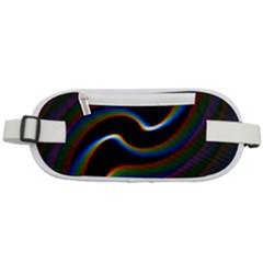 Rainbow Waves Art Iridescent Rounded Waist Pouch by Amaryn4rt