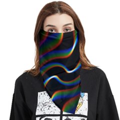 Rainbow Waves Art Iridescent Face Covering Bandana (triangle) by Amaryn4rt
