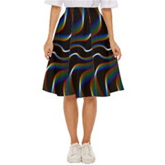 Rainbow Waves Art Iridescent Classic Short Skirt by Amaryn4rt