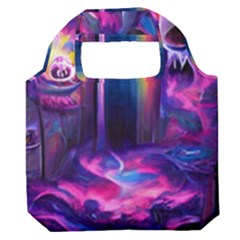 Purple Drawing Digital Art Premium Foldable Grocery Recycle Bag by Amaryn4rt