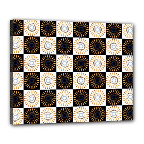 Illustration Checkered Pattern Decoration Canvas 20  X 16  (stretched) by Amaryn4rt