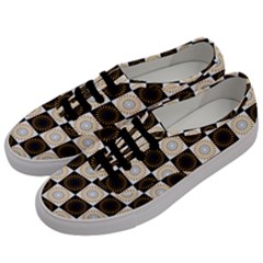 Illustration Checkered Pattern Decoration Men s Classic Low Top Sneakers by Amaryn4rt