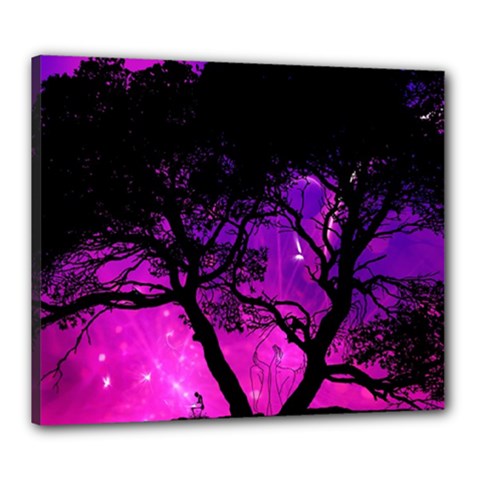 Tree Men Space Universe Surreal Canvas 24  x 20  (Stretched)