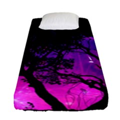 Tree Men Space Universe Surreal Fitted Sheet (single Size) by Amaryn4rt