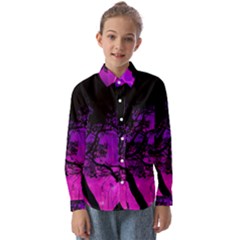 Tree Men Space Universe Surreal Kids  Long Sleeve Shirt