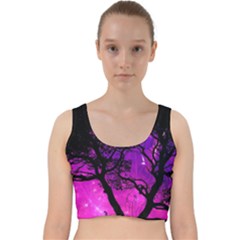 Tree Men Space Universe Surreal Velvet Racer Back Crop Top