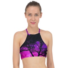 Tree Men Space Universe Surreal Racer Front Bikini Top