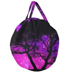 Tree Men Space Universe Surreal Giant Round Zipper Tote