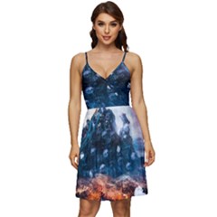 Artificial Intelligence Surreal V-neck Pocket Summer Dress  by Amaryn4rt