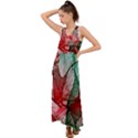 Abstract Pattern Art Colorful V-Neck Chiffon Maxi Dress View1