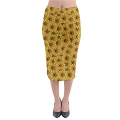 Floral Wallpaper Floral Background Midi Pencil Skirt by Amaryn4rt