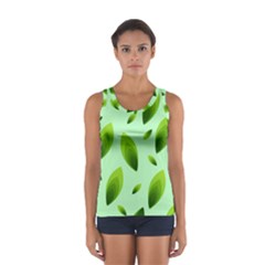 Background Pattern Leaves Nature Sport Tank Top 