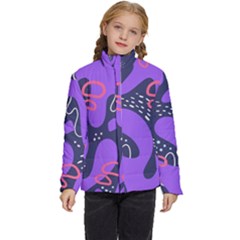 Abstract Background Shapes Banner Kids  Puffer Bubble Jacket Coat by Amaryn4rt