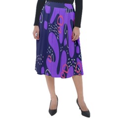 Abstract Background Shapes Banner Classic Velour Midi Skirt  by Amaryn4rt