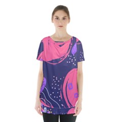 Abstract Background Shapes Banner Skirt Hem Sports Top by Amaryn4rt