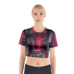 Stranger Things Fantasy Dark  Red Cotton Crop Top by Amaryn4rt