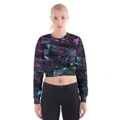 Space Futuristic Shiny Abstraction Cropped Sweatshirt by Amaryn4rt