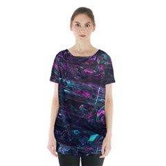 Space Futuristic Shiny Abstraction Skirt Hem Sports Top by Amaryn4rt
