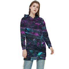 Space Futuristic Shiny Abstraction Women s Long Oversized Pullover Hoodie by Amaryn4rt