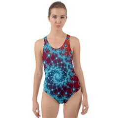 Fractal Pattern Background Cut-out Back One Piece Swimsuit by Amaryn4rt