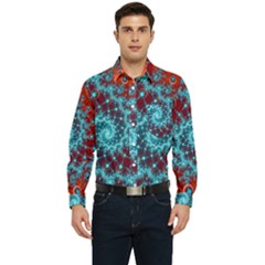 Fractal Pattern Background Men s Long Sleeve Pocket Shirt  by Amaryn4rt