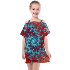 Fractal Pattern Background Kids  One Piece Chiffon Dress by Amaryn4rt