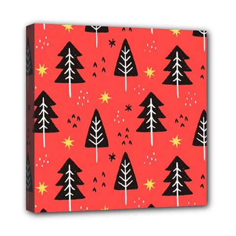 Christmas Christmas Tree Pattern Mini Canvas 8  x 8  (Stretched)