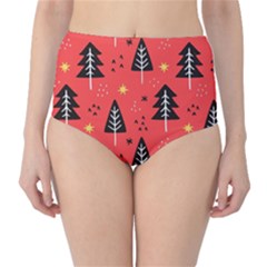 Christmas Christmas Tree Pattern Classic High-Waist Bikini Bottoms