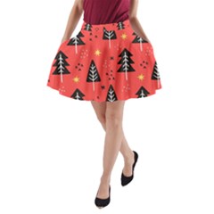 Christmas Christmas Tree Pattern A-Line Pocket Skirt