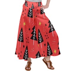 Christmas Christmas Tree Pattern Satin Palazzo Pants