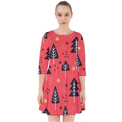 Christmas Christmas Tree Pattern Smock Dress