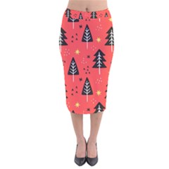 Christmas Christmas Tree Pattern Velvet Midi Pencil Skirt by Amaryn4rt