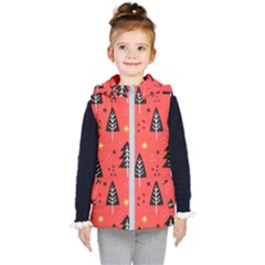 Christmas Christmas Tree Pattern Kids  Hooded Puffer Vest