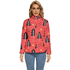 Christmas Christmas Tree Pattern Women s Puffer Bubble Jacket Coat