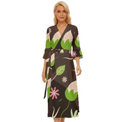 Wallpaper Floral Background Midsummer Wrap Dress