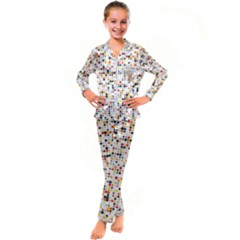 Art Pattern Design Wallpaper Kid s Satin Long Sleeve Pajamas Set by Amaryn4rt