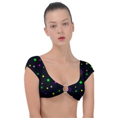 Stars Seamless Pattern Celebration Cap Sleeve Ring Bikini Top by Amaryn4rt