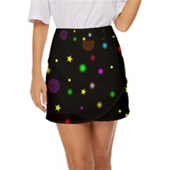 Stars Seamless Pattern Celebration Mini Front Wrap Skirt