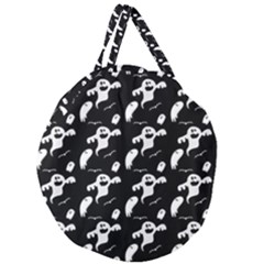 Halloween Background Ghost Pattern Giant Round Zipper Tote by Amaryn4rt