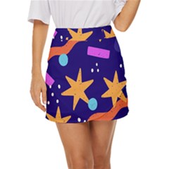 Star Abstract Pattern Wallpaper Mini Front Wrap Skirt