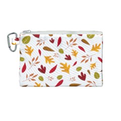 Leaves Fall Autum Colors Season Canvas Cosmetic Bag (medium) by Amaryn4rt