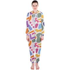 Abstract Pattern Background Hooded Jumpsuit (ladies)