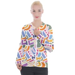 Abstract Pattern Background Casual Zip Up Jacket